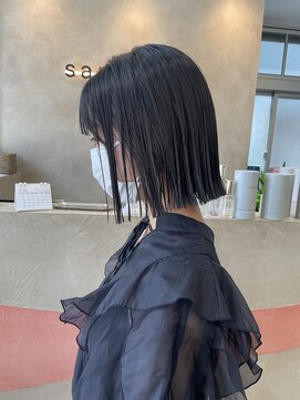 サンド 鹿児島中央(sand) @ayumi_sand ボブ　ぷつっとボブ　切りっぱなし