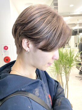 サンクプロジェクト(cinq PROJECT) 韓国風メンズミルクティーベージュダブルカラーハイトーンカラー