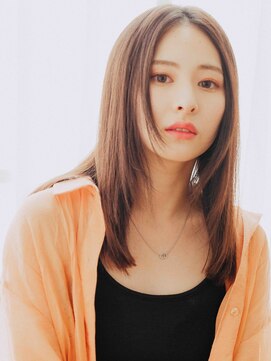 ブール 千歳烏山(bool) 可愛い顔まわりレイヤーストレートスタイル
