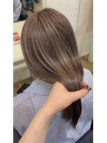 ノー バイ イオエ 西梅田(no. by ioe)&nbsp;ブリーチなしカラー/髪質改善/ミルクティーベージュ/小顔ヘア