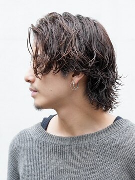 バイフィフス 天神大名(by fifth) 福岡天神ゆるめシャドウパーマメンズマッシュウルフカット緩め
