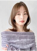 モテ髪艶感前髪斜めバングデジタルパーマこなれヘアうる艶髪