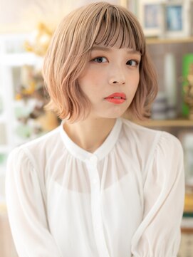 カバーヘア ブリス 志木南口駅前店(COVER HAIR bliss) ハイトーンカラーフレンチカジュアル小顔ボブA2志木10代20代30代