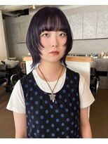 ヘアーズルネッタアベノ(HAIR'S Lunetta abeno) 軽さのあるボブウルフ×深みのあるダークパープル