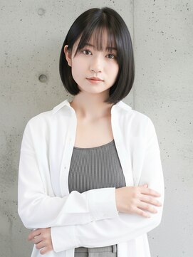 切りっぱなしボブ/くびれヘア/外はねボブ/レイヤー/髪質改善