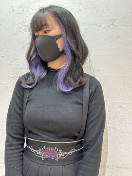アジールヘア 池袋東口店(agir hair) ブリーチ&ダブルカラーインナーカラーラベンダー池袋東口