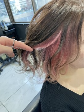 ヘアーデザイン ジェルム(Hair Design germe) インナーピンク×ボブ #しのだスペシャル