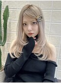 ハイトーンWカラー/ピンクカラーロング
