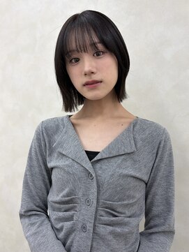 サンドレオ 新宿店(sand Leo) 顔周りカット/縮毛矯正/ダークブラウン/コーラルピンク