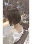ブリーチなしカラー◆オリーブベージュ/小顔レイヤーボブ
