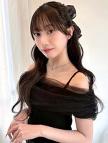 アンニュ(annuy) ヘアセット 20代 リボンアレンジ 結婚式 お呼ばれヘア 顔周り