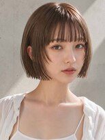 ヴェイン 渋谷(vain)&nbsp;ミニボブ フルバング サイドレイヤー 絹髪 ミルクティーベージュ