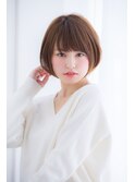 小顔に見える丸みショートボブ