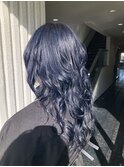 ブリーチ1回/ネイビーブラック【くびれヘア】