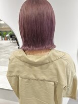 ラミエバイメルト 下北沢(lamie by melt)&nbsp;【村上慶登】切りっぱなしボブ ハイトーン ラベンダーピンク