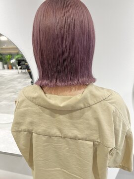 ラミエバイメルト 下北沢(lamie by melt) 【村上慶登】切りっぱなしボブ ハイトーン ラベンダーピンク