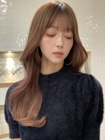 フォンズ(FONS)&nbsp;ミルクティーベージュ韓国大人ガーリーくびれヘア顔まわりカット