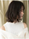 大人美人ウェットスタイル黒髪外ハネボブパーマ314X上尾30代40代