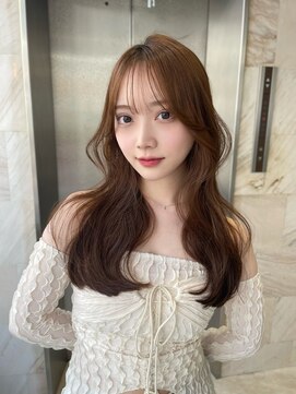 リリー(Lilley) くすみベージュ×姫カットレイヤー×韓国風巻き【ayana】