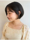 ショートカット×ひし形ショートボブ×前髪あり20代30代40代韓国