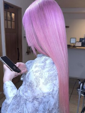 ブレイズヘアー(BLAZEhair) 【ツヤ感カラー】ホワイトピンク×ブリーチ2回