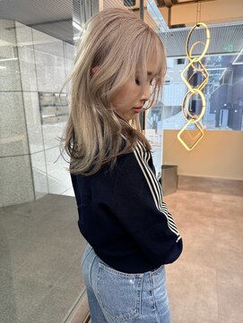 ラ キング(LA KING) 裾カラー/ハイトーン/ミルクティーグレージュ/ミルクティー