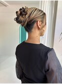 お呼ばれヘアアップスタイルお団子ヘア