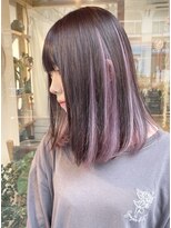 ミモザワークス ヘアアレンジ 【ブリーチ2回】インナーピンクカラー