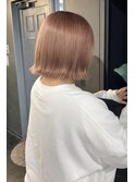 【外ハネボブ×ピンクベージュ】