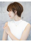 ハイライトカラー30代40代50代丸みショートくびれショートボブ