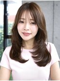 ★コテ巻き風パーマデジタルパーマ韓国風パーマ顔周りカット前髪