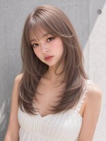 ユーフォリア 渋谷グランデ(Euphoria SHIBUYA GRANDE)&nbsp;ミルクティーベージュレイヤーカットシースルーバング