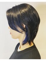 シェル 吉祥寺(shell)&nbsp;小顔ウルフ_ブルーイヤリングカラー