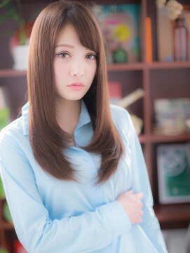 カバーヘア イヴ 戸頭店(COVER HAIR EVE) 姫カット◎斜めバング小顔ベージュピンクc5戸頭20代30代40代