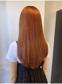 10代20代/ブリーチカラー オレンジカラー/ロング×ケアカラー