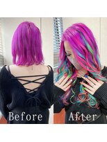 あるじゃんすー 渋谷店&nbsp;レインボーカラーミックス#シールエクステ#大人ガーリー#渋谷