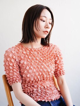 ジュール サウス 新宿南口(Joule South) ミディアムヘア/斜めバング/グレージュカラー/新宿