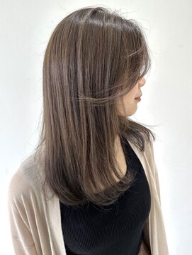 フォーク FOLK 【FOLK】赤みなし透明感グレージュ☆似合わせ内巻きロング♪