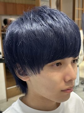 ビューブルー 亀戸錦糸町(VIEW BLUE) メンズマッシュショートウルフ/ネイビーブルー/ダブルカラー眉毛