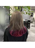 ミルクティー×ベリーピンク ブリーチ2~3回必須