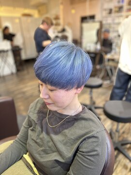 クラウドヘアー CLOUD HAIR ブルーカラーペールブルー水色カラーブルーシルバーハイトーン