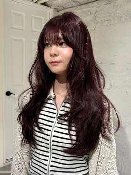ヨーク(YOKE) 【YOKE】ワインレッドダークレッドダブルカラーレイヤーロング