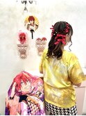 リボンがいっぱいハートハーフアップ 新宿 ヘアセット