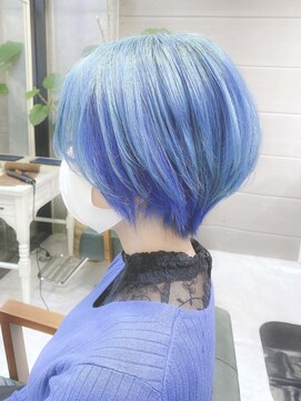 デイズ(days) ブルーカット マッシュウルフスリークショート ブリーチカラー