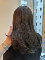 エクボ(ekubo.) 髪質改善/オリーブグレージュ/ミディアム/透明感カラー/銀座