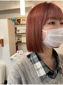 乾かしただけできまるピンク切りっぱなしボブ