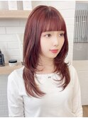 ピンクカラー/赤系カラー×姫カットレイヤー[横浜/東神奈川]