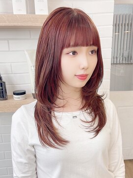 ネオリーブ クーロ(Neolive curro) ピンクカラー/赤系カラー×姫カットレイヤー[横浜/東神奈川]