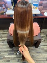 ヘアー リードレス(hair Re:dress)&nbsp;ナチュラルブラウン髪質改善ロングストレート酸熱トリートメント