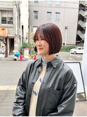 CAF FUKO ピンクブラウン/切りっぱなしボブ/美髪/大阪/心斎橋